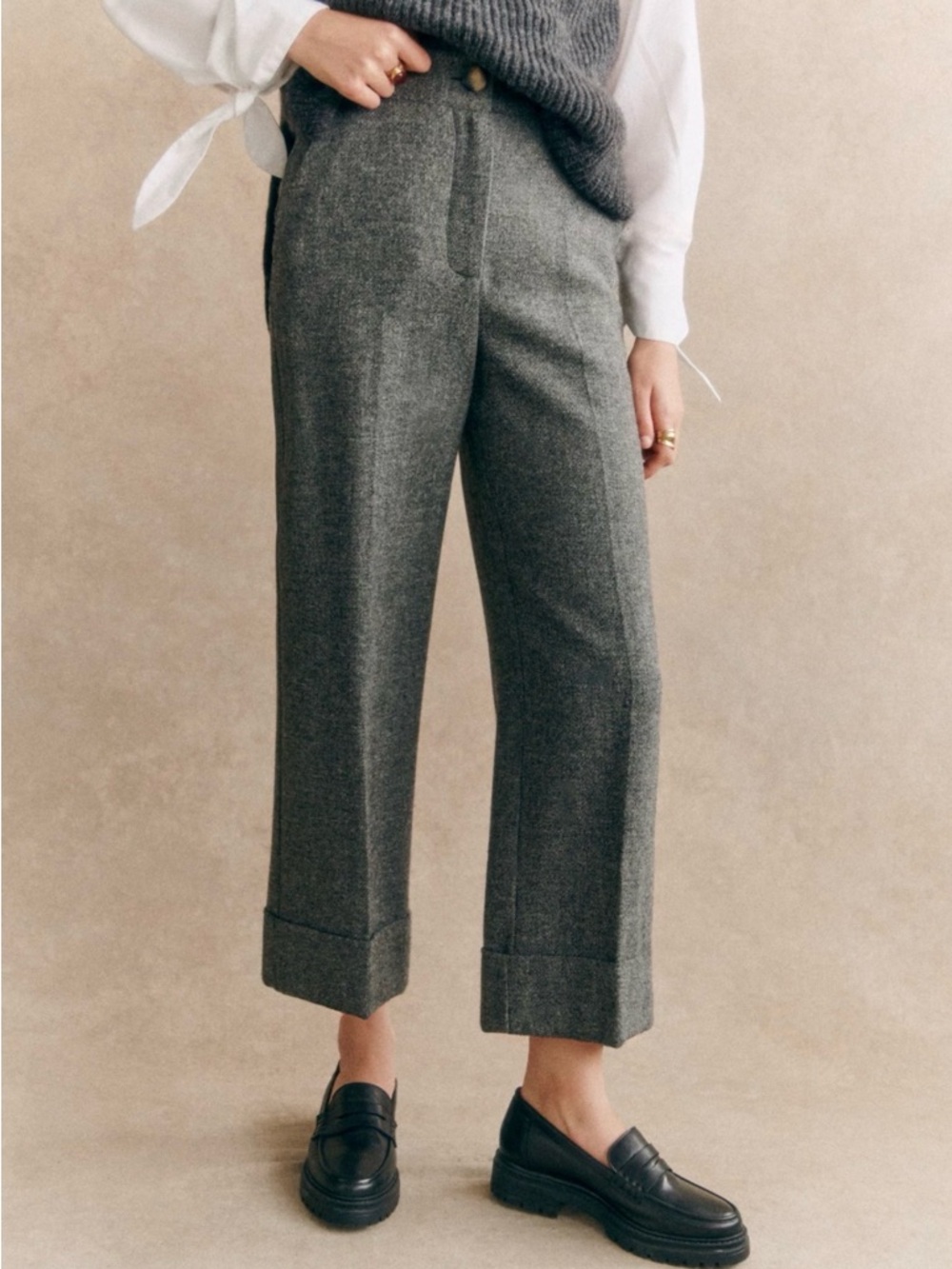 Sezane Damon trousers Gray Wool Pants size 40